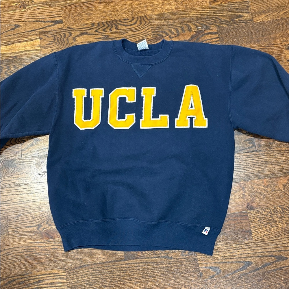 📌 Vintage Russell Athletic UCLA Navy Blue Sweatshirt L 50/50 - Picture 3 of 9